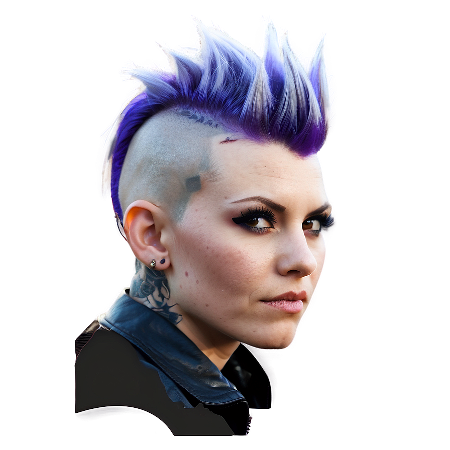 Punk Style Purple Mohawk Hair Png Etm44 PNG image