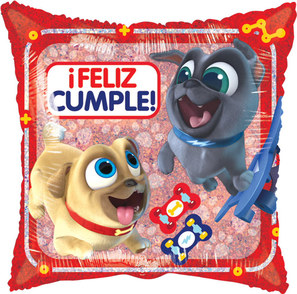 Puppy Dog Pals Feliz Cumple Birthday Greeting PNG image