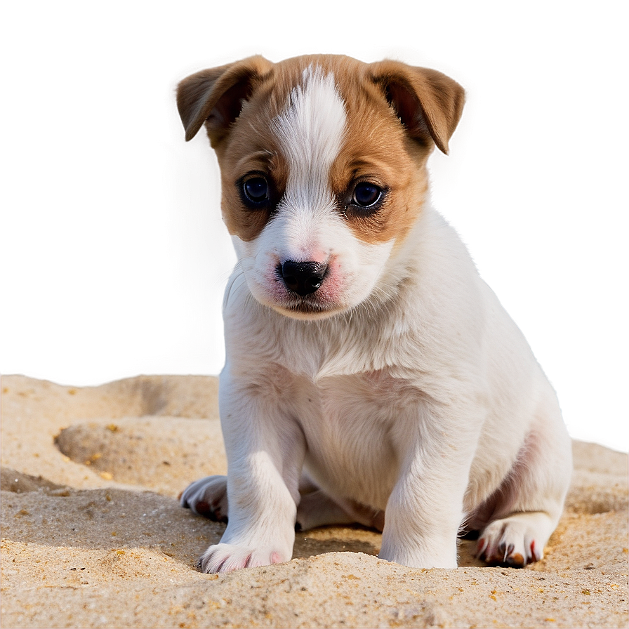 Puppy On Beach Png 05062024 PNG image