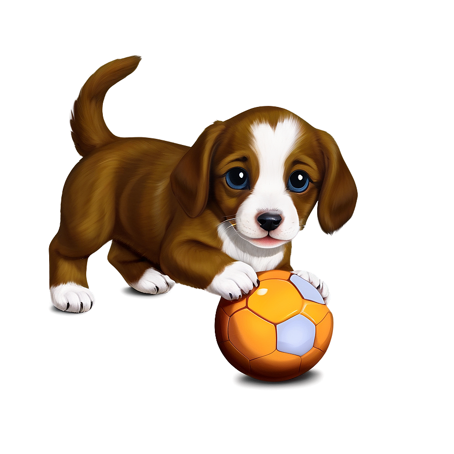 Puppy With Ball Png 5 PNG image