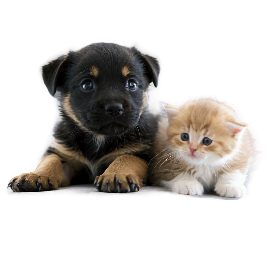 Puppy With Kitten Png 05062024 PNG image