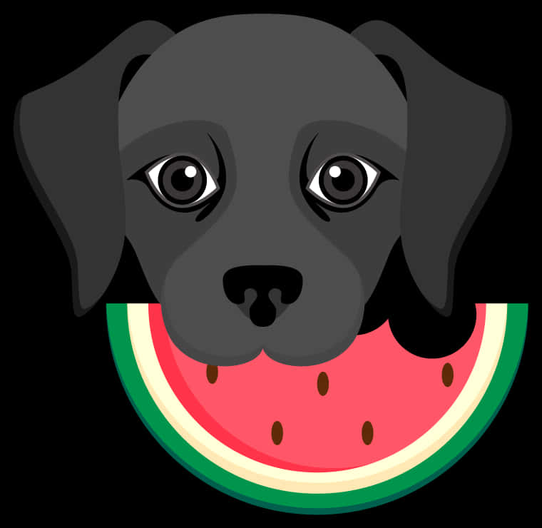 Puppy With Watermelon Emoji PNG image