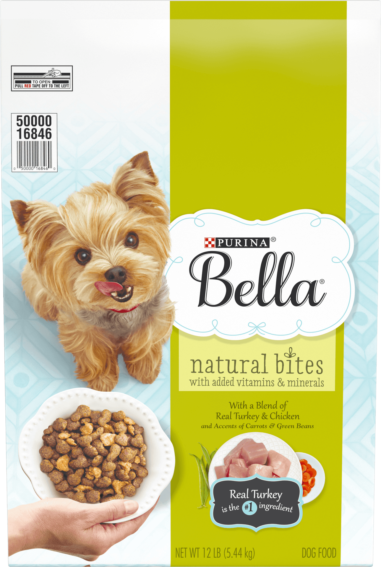 Purina Bella Natural Bites Dog Food Packaging PNG image