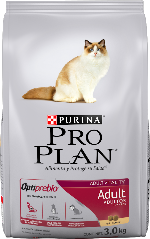 Purina Pro Plan Adult Cat Food Package PNG image