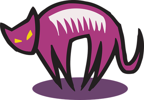 Purple Abstract Cat Illustration PNG image