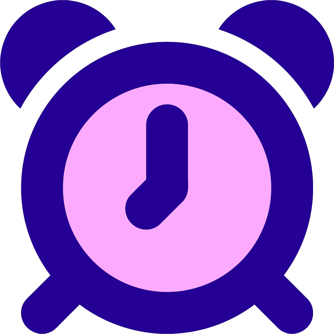 Purple Alarm Clock Icon PNG image