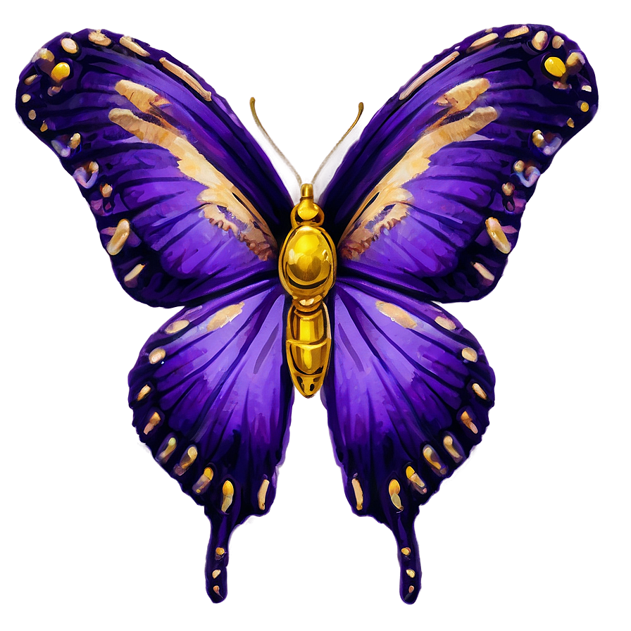 Purple And Gold Butterfly Png 05232024 PNG image