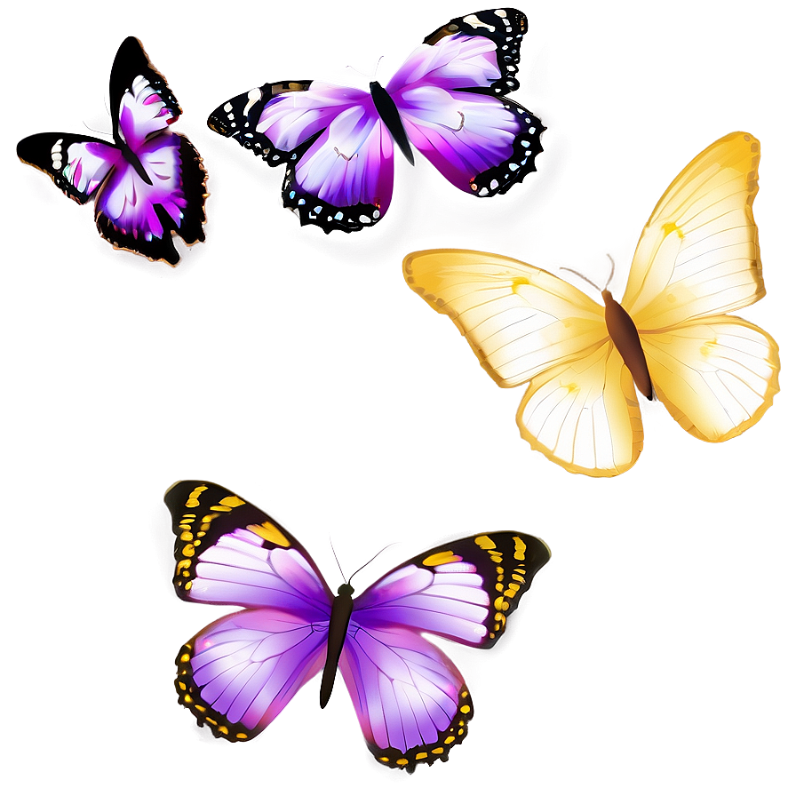 Purple And Gold Butterfly Png 05232024 PNG image
