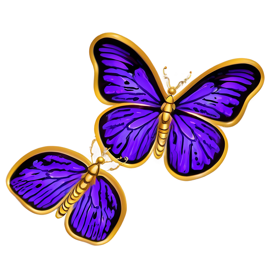 Purple And Gold Butterfly Png Npn PNG image