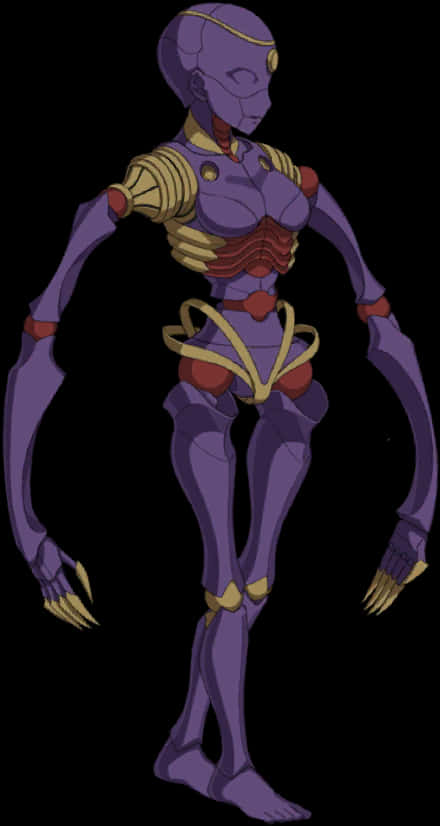 Purple Anime Robot Character PNG image