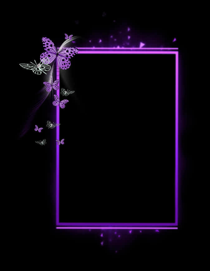 Purple Butterfly Border Design PNG image