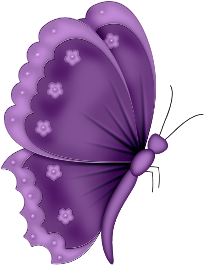 Purple Butterfly Illustration PNG image