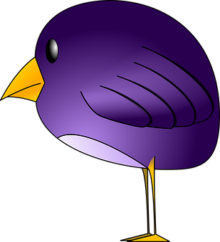 Purple Cartoon Bird Graphic PNG image