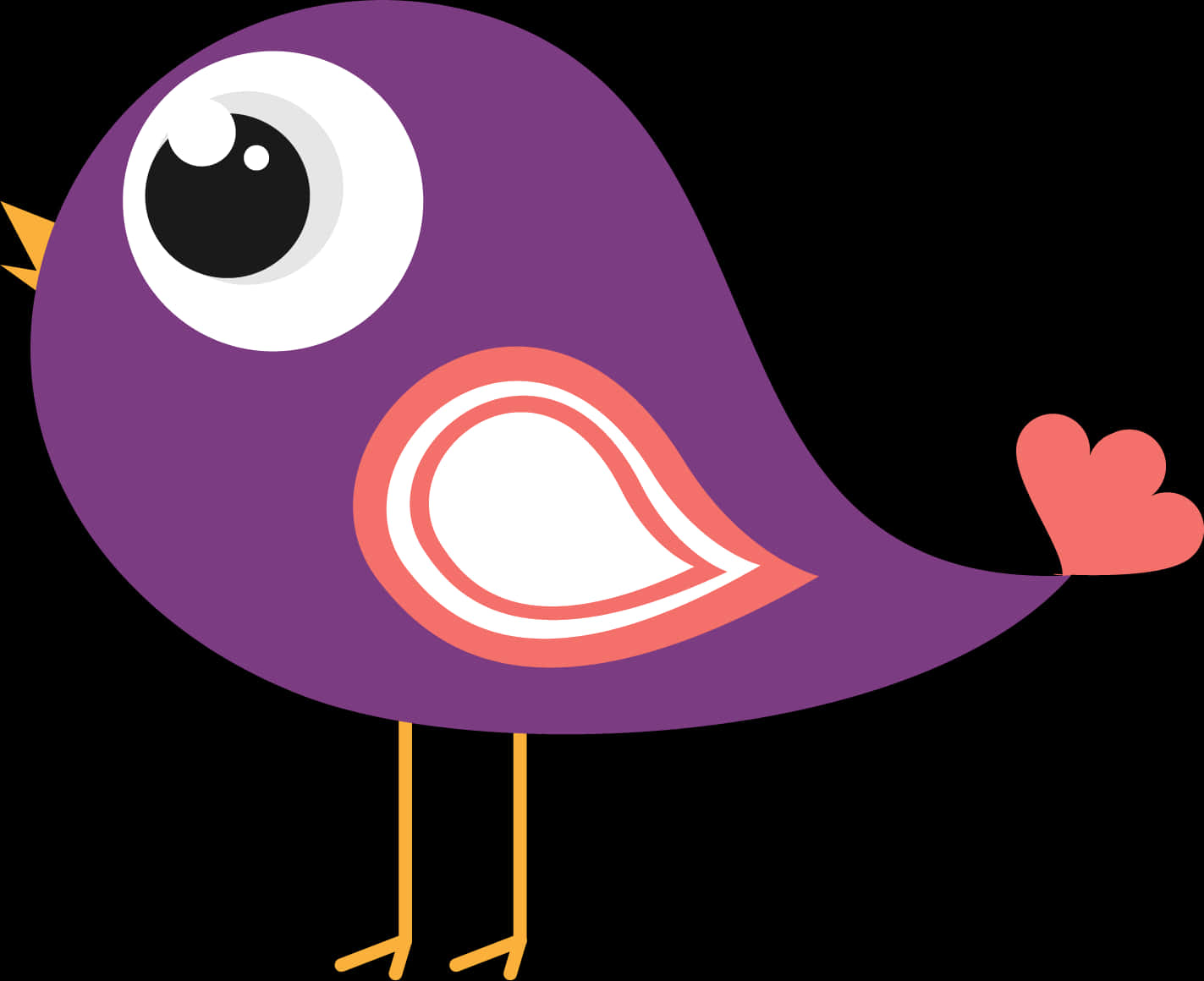 Purple Cartoon Bird Illustration PNG image