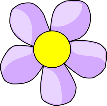 Purple Cartoon Flower PNG image