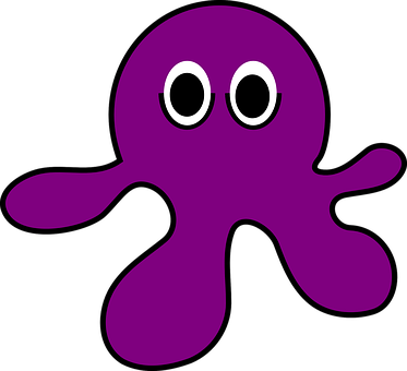 Purple Cartoon Octopus PNG image
