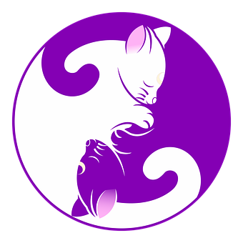 Purple Cat Silhouette Circle PNG image