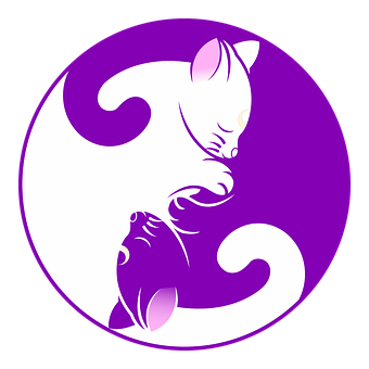 Purple Cat Silhouette Graphic PNG image