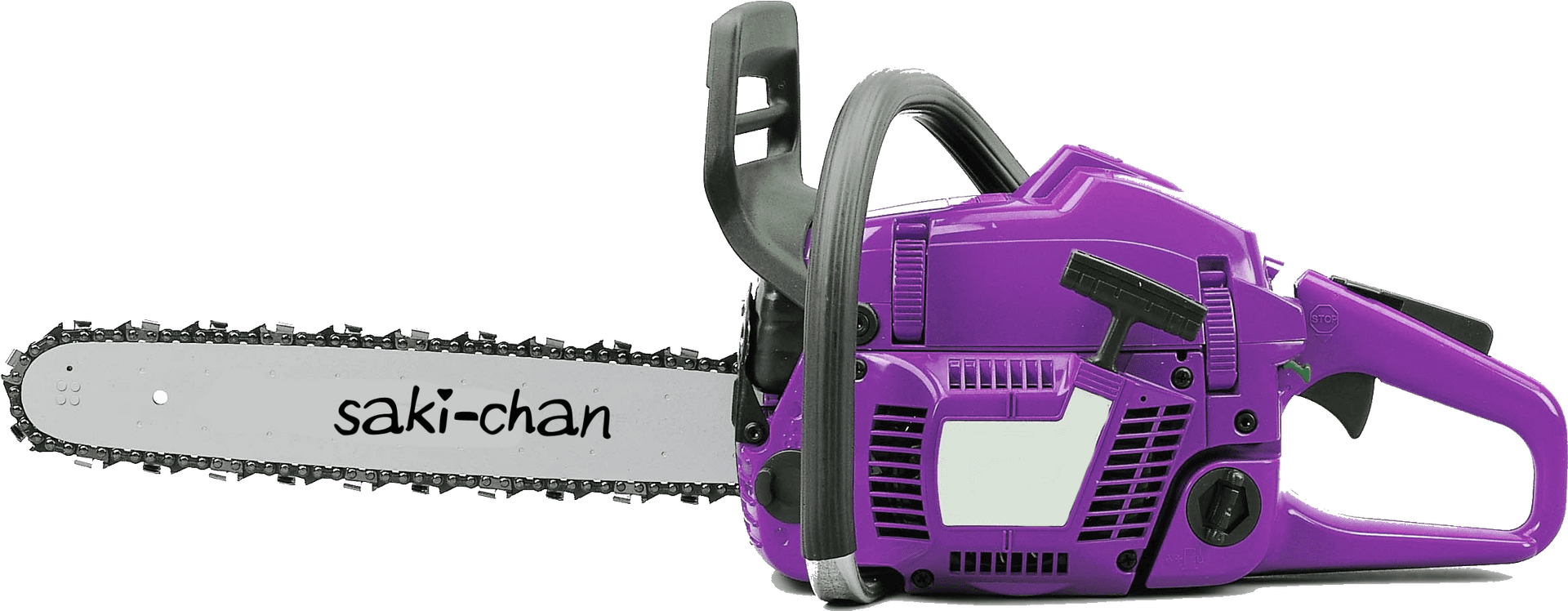 Purple Chainsaw Side View PNG image