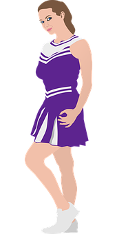 Purple Cheerleader Vector Illustration PNG image