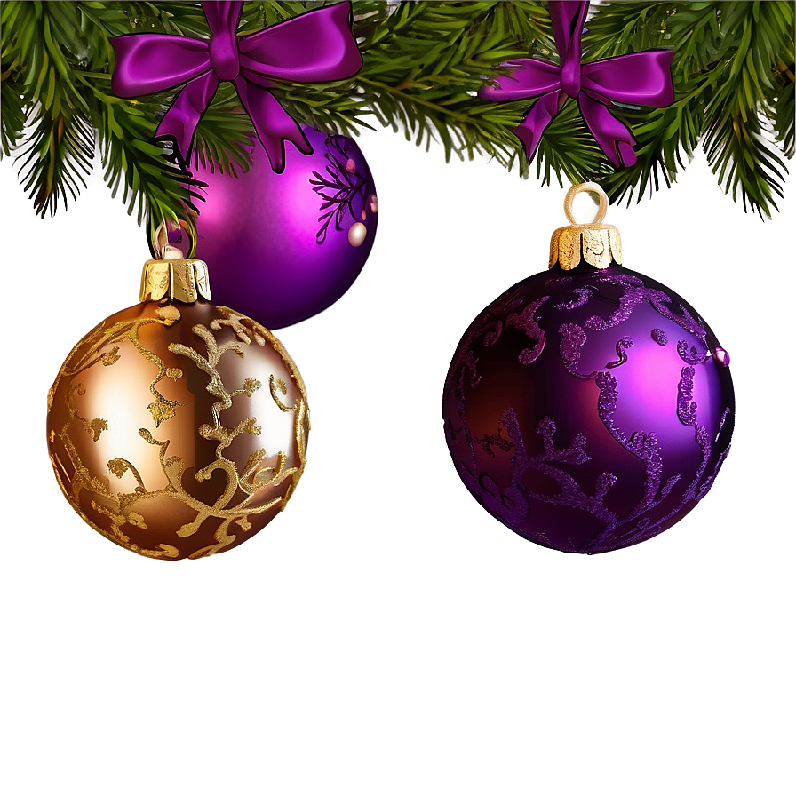 Purple Christmas Ornaments Png Sao PNG image