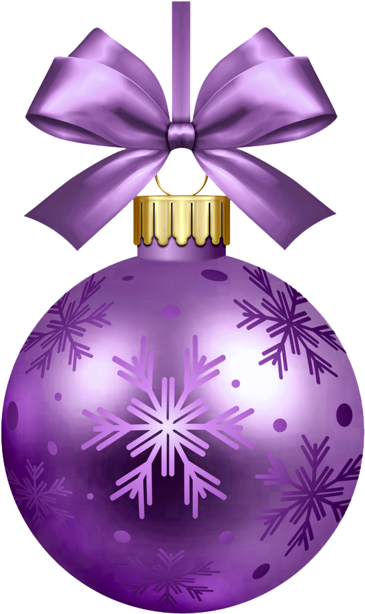 Purple Christmas Ornamentwith Snowflakesand Bow PNG image