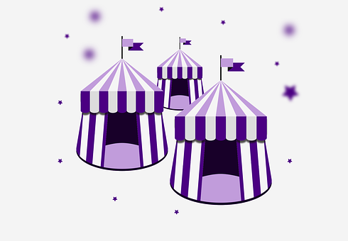 Purple Circus Tents Illustration PNG image