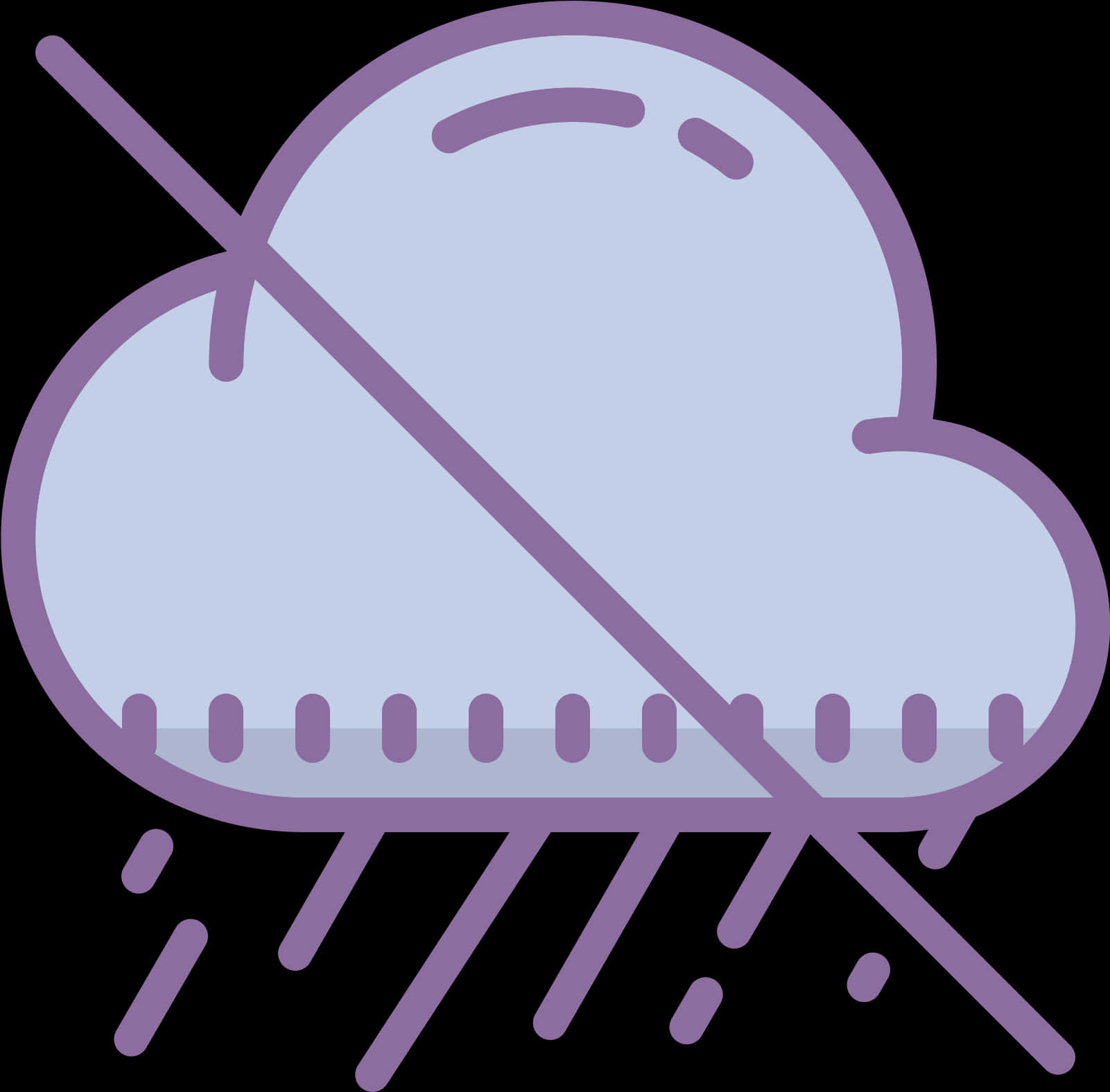 Purple Cloud Rain Icon No Sign PNG image