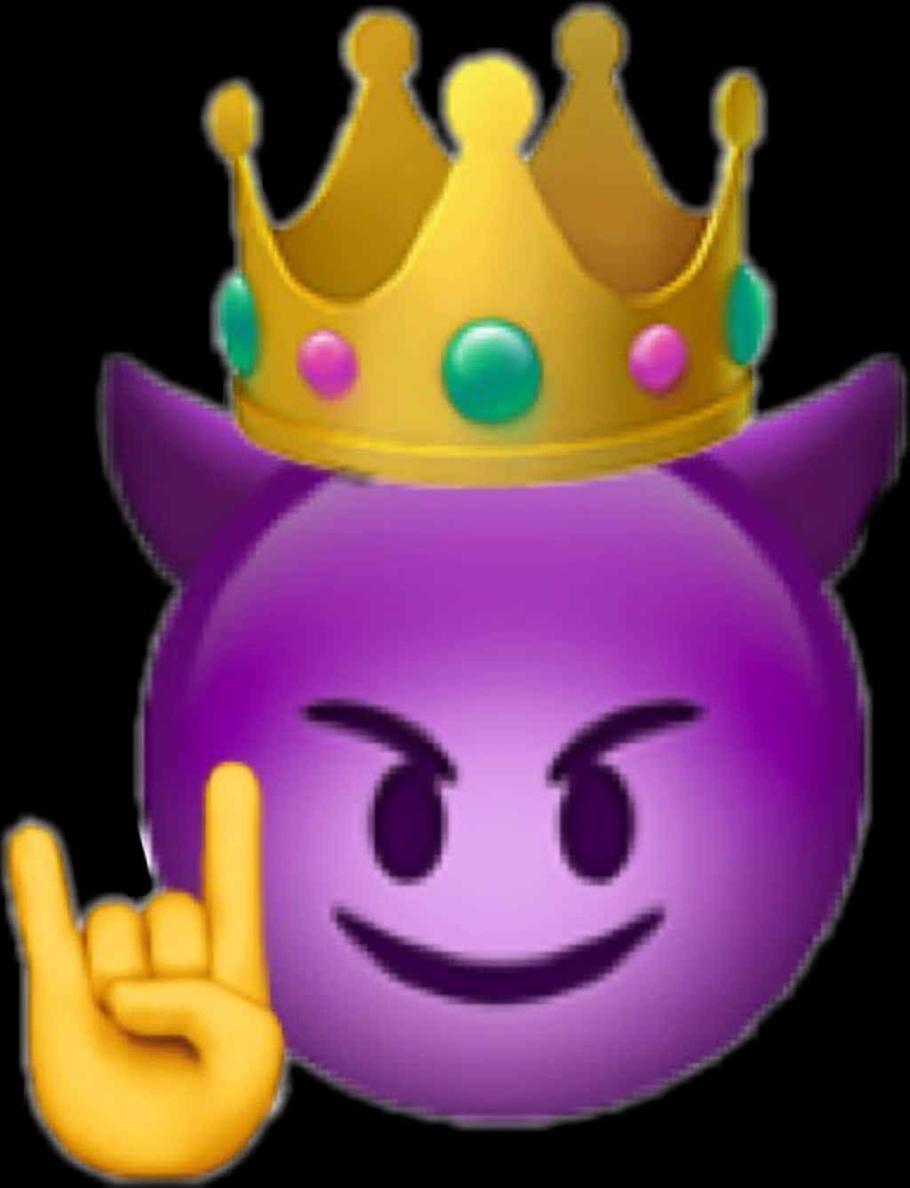 Purple Devil Emoji Wearing Crown PNG image