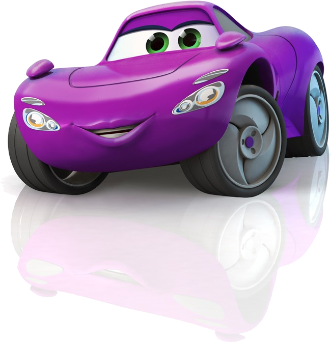 Purple Disney Car Character Smiling PNG image