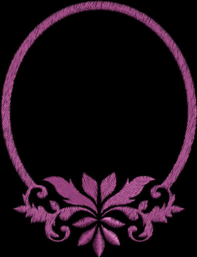 Purple Embroidery Floral Design PNG image