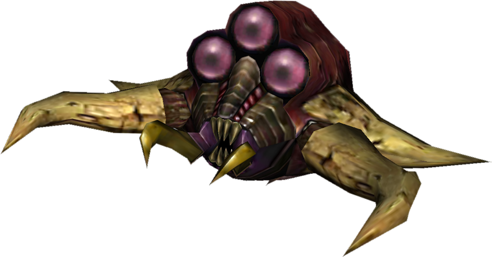 Purple Eyed_ Golden_ Crab_ Creature PNG image