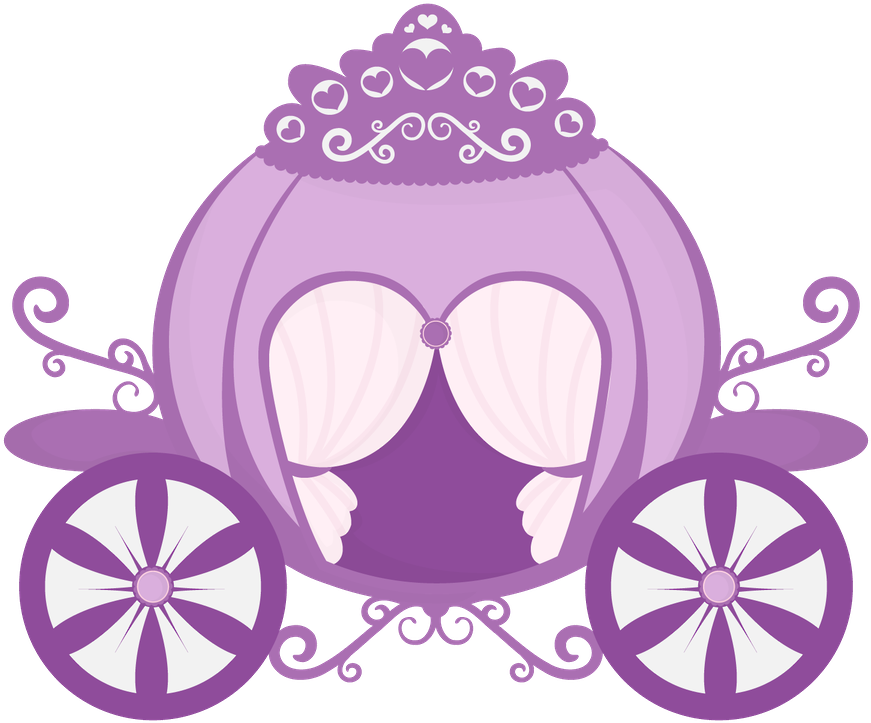 Purple Fairytale Carriage Illustration PNG image