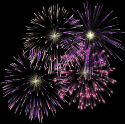 Purple Fireworks Display PNG image