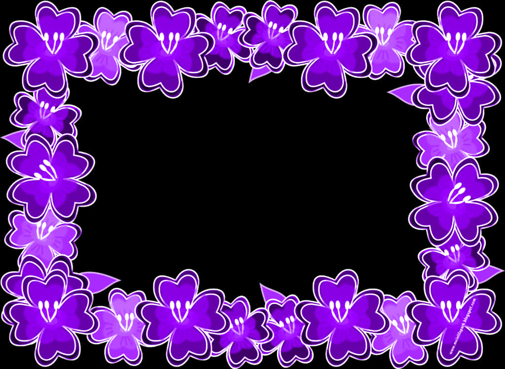 Purple Floral Frame Design PNG image