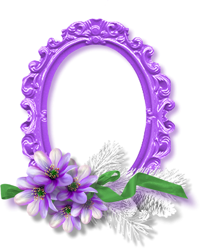 Purple Floral Frame Design PNG image