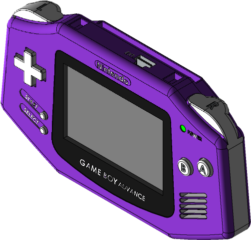 Purple Game Boy Advance3 D Model PNG image