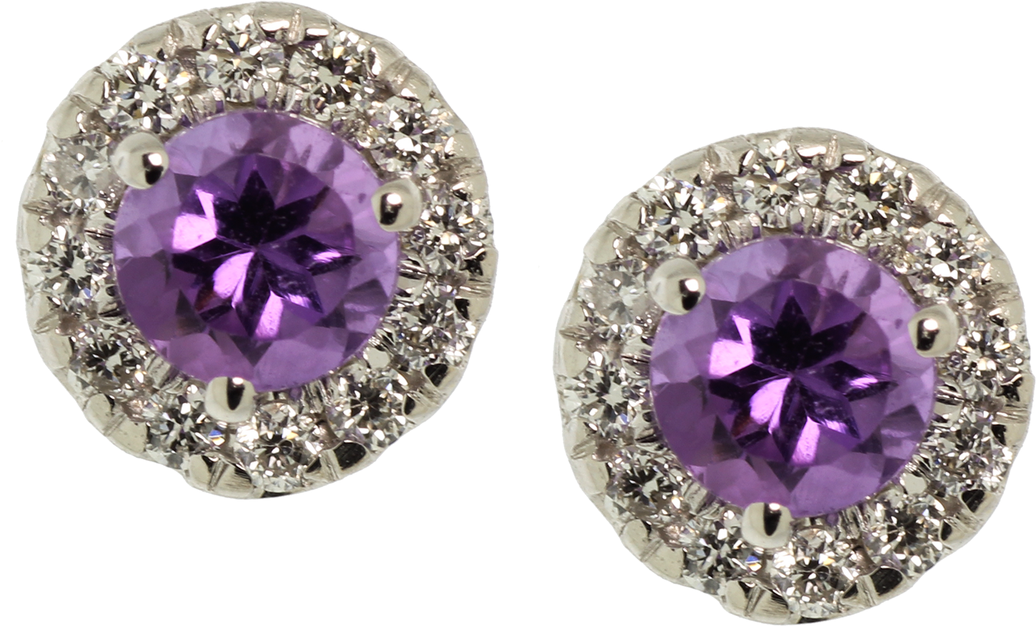 Purple Gemstone Stud Earrings PNG image