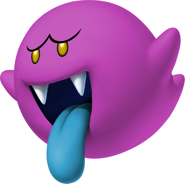 Purple Ghost Character Tongue Out PNG image