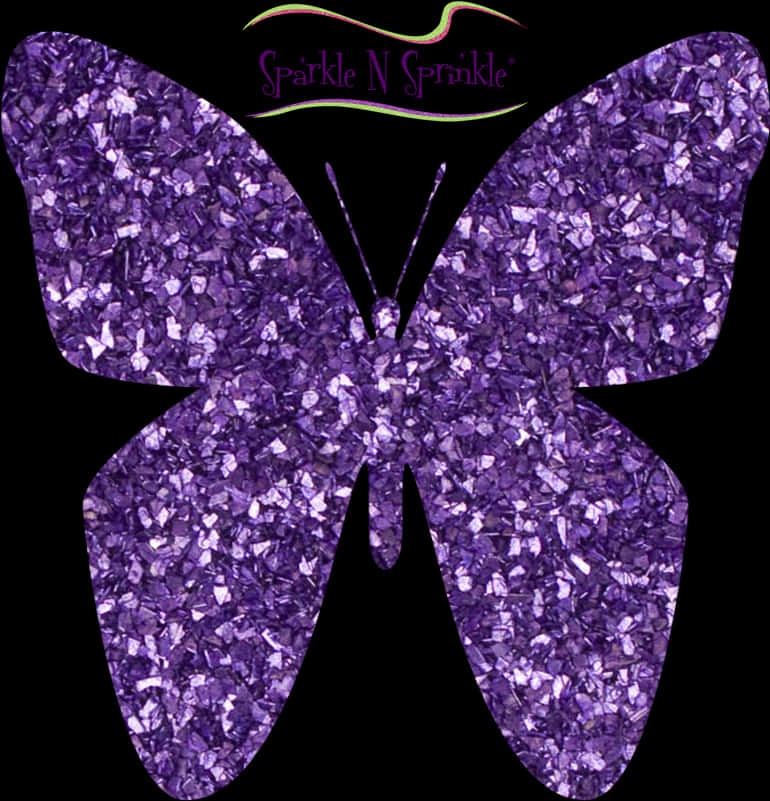 Purple Glitter Butterfly Graphic PNG image