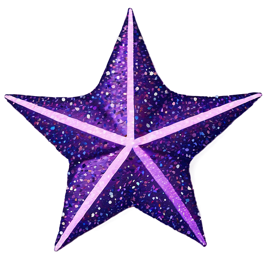 Purple Glitter Star Png 06252024 PNG image