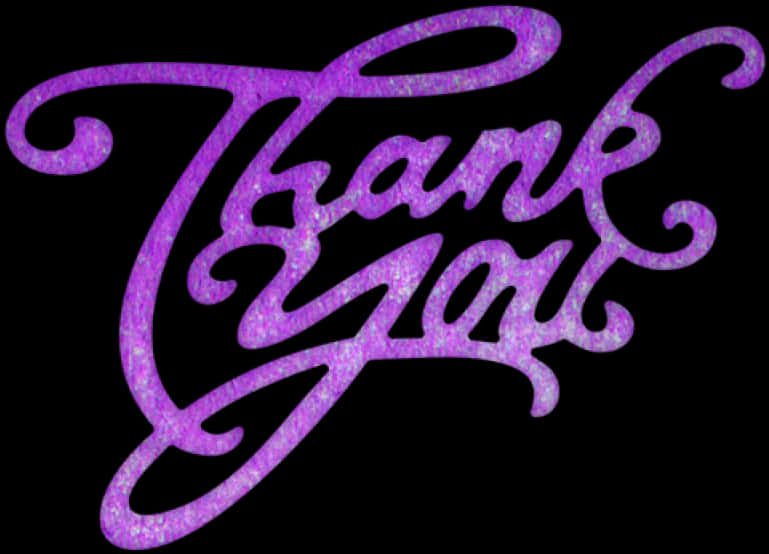 Purple Glitter Thank You Text PNG image