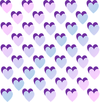 Purple Gradient Hearts Pattern PNG image