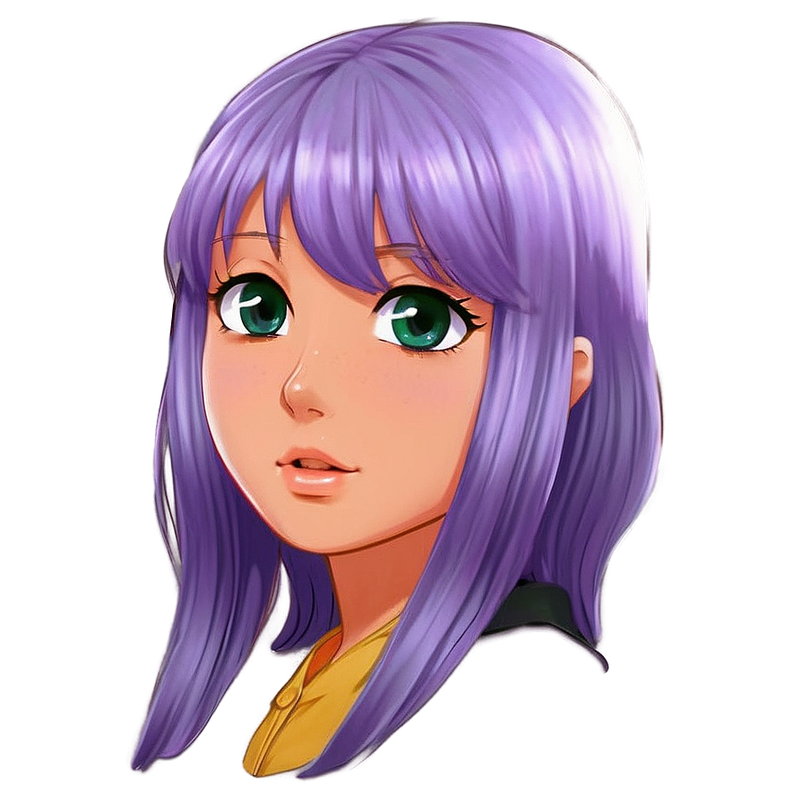 Purple Hair Anime Girl Png Hwc PNG image