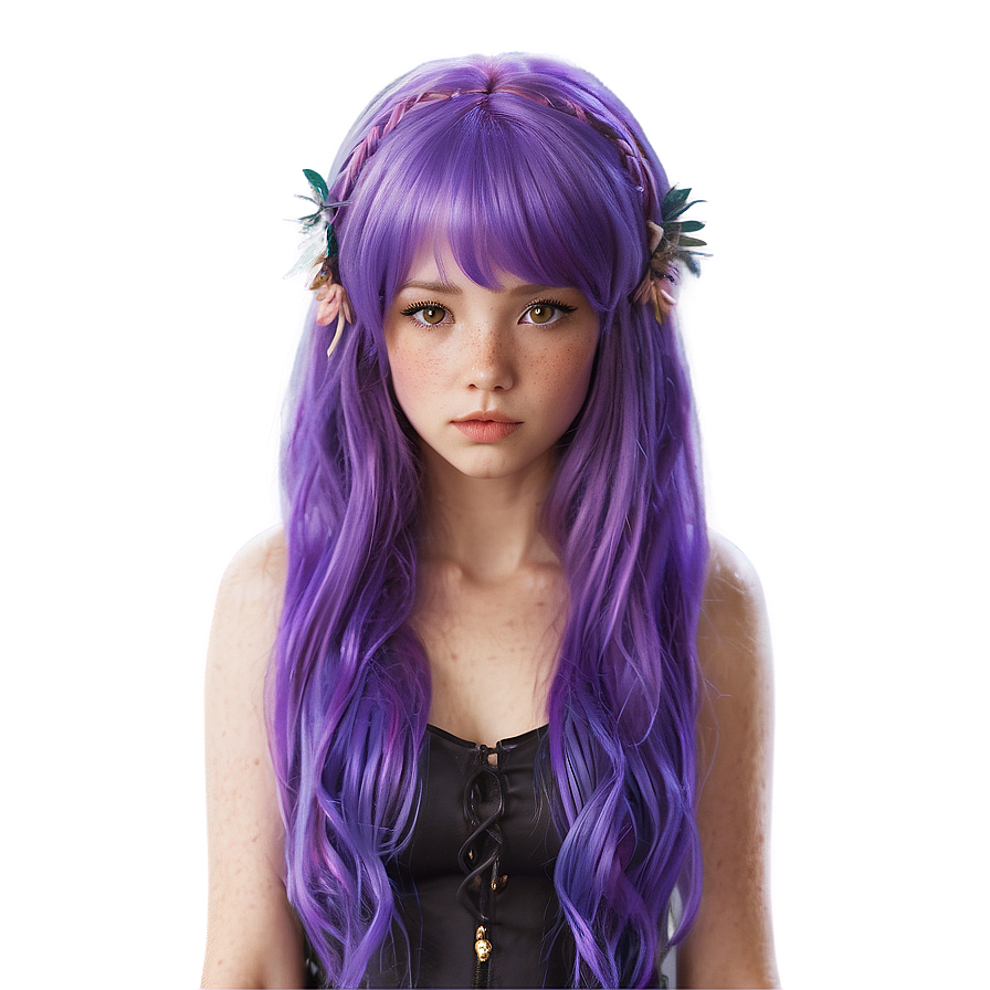 Purple Hair Fairy Tale Character Png 06272024 PNG image