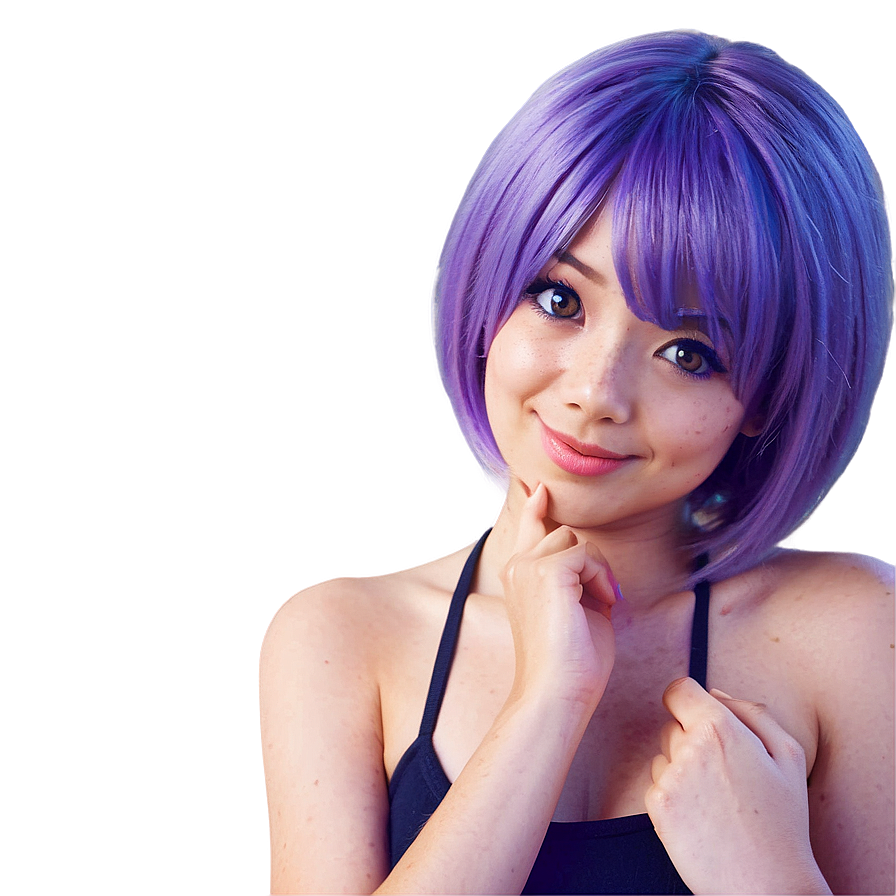 Purple Hair Kawaii Character Png 46 PNG image