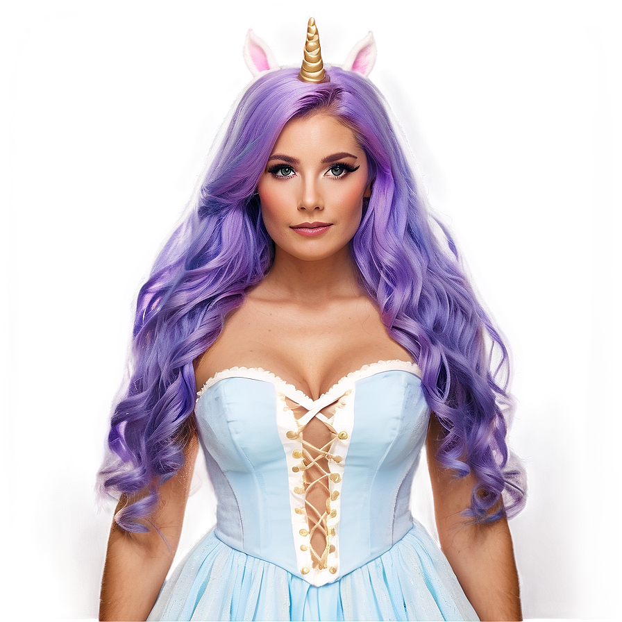 Purple Hair Unicorn Princess Png Hib13 PNG image