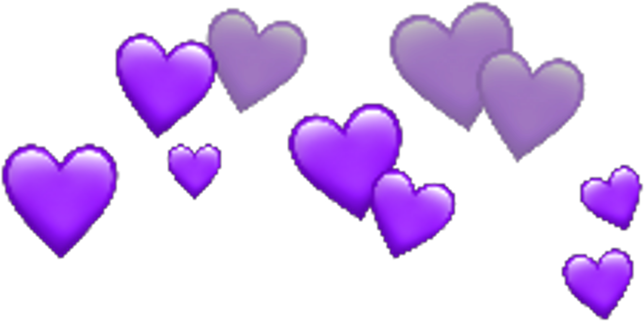 Purple Heart Emojis Pattern PNG image