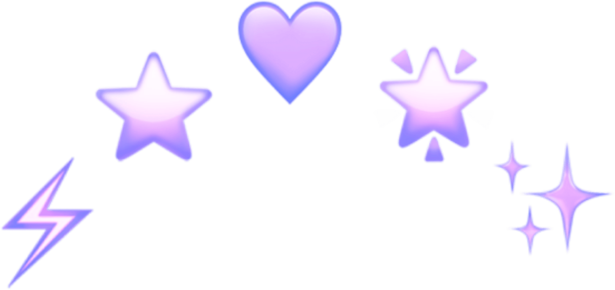 Purple Heartand Stars Graphic PNG image
