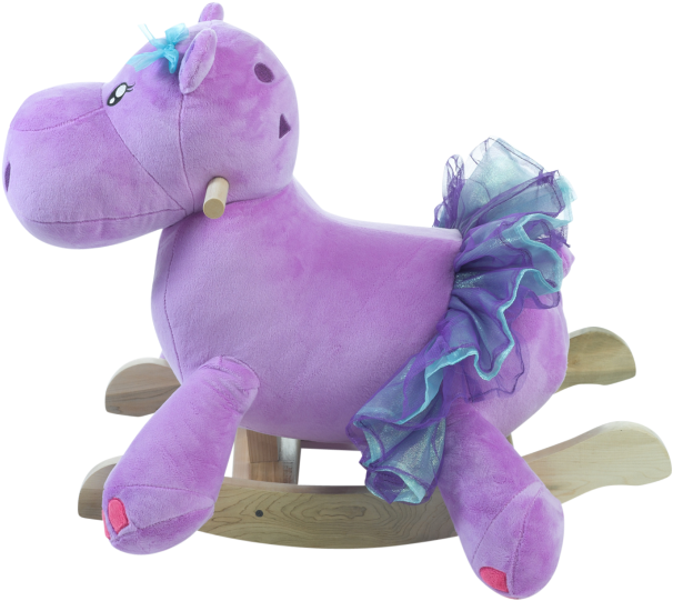 Purple Hippopotamus Rocking Toy PNG image